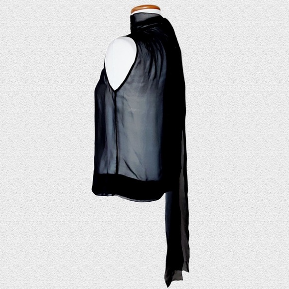 Sz10 ALBERTA FERRETTI ITALIAN SILK Classic Vintage Pure Italian Silk Black Top - Picture 7 of 7